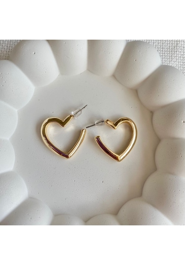 Kadın Küpe Boru Kalp Küpe 001