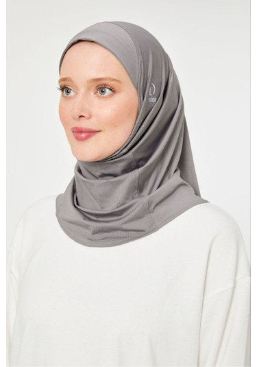 Melodi Scarf Kadın Tesettür Hijab Spor Bone Koyu Gri Koyu Gri