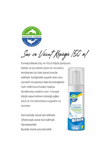 Turmepa Bebek Saç Ve Vücut Köpük Şampuanı 150 Ml 3 Adet Ve Rosıe