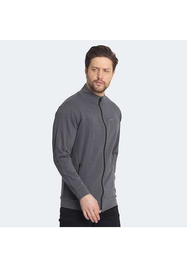 Slazenger KAGISONA IN Erkek Sweatshirt Koyu Gri