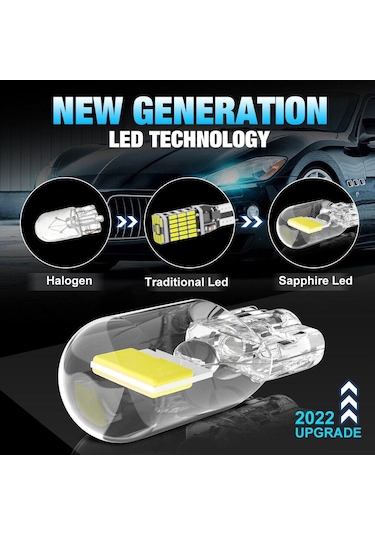 2 Adet Yeni T10 Led Ampul W5w Safir Cob Sürücüsüz Led Kama Ampul 168 194 Led 5w5 Araç İç Dome Süper Parlak 12 V Işık 6000 K Light Blue