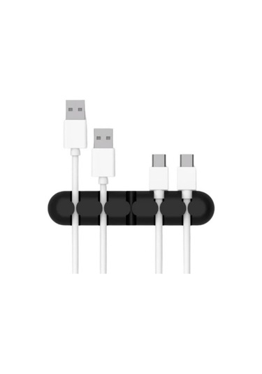 Mopal Siyah Silikon Kablo Toplayıcı 5 Kanallı Yapıs Kanlı Organizer