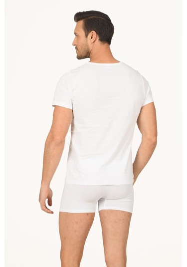 3 Adet Nbb Erkek V Yaka Kısa Kollu Fanila Atlet 707 Beyaz