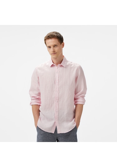 Nautica Erkek Pembe Classic Fit Çizgili Gömlek Çizgili W55434t Pembe