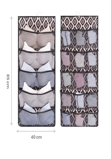 20 Cepli Dolap İçi İç Çamaşırı Organizeri I İki Taraflı Askılı Dolap Içi Sütyen Düzenleyici Gri