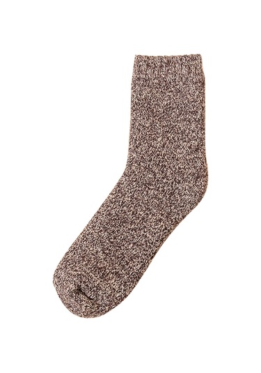 Qingmipy Kışlık Erkek Yün Çorap - Kalın, Sıcak Tutan, 38-44 Beden, Kahverengi