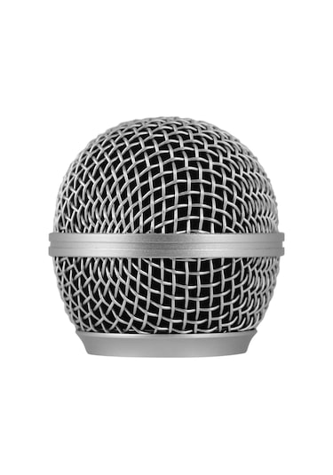 Vkemall Shure Sm58 Uyumlu Dayanıklı Mikrofon Ağı, Gümüş Renk, 48mm Yükseklik, 31mm Dişli, İç Filtreli
