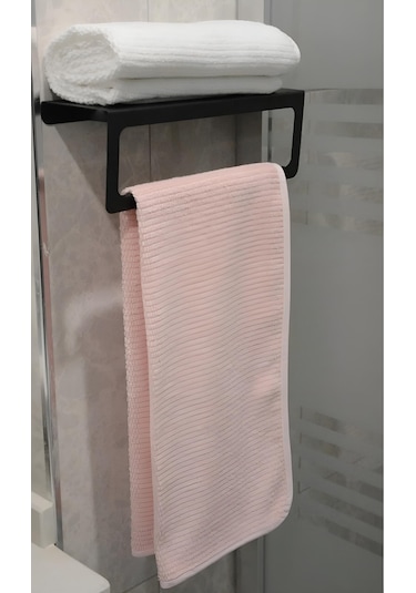 Hvngroup Metal 30 Cm Raflı Havlu Askısı Siyah