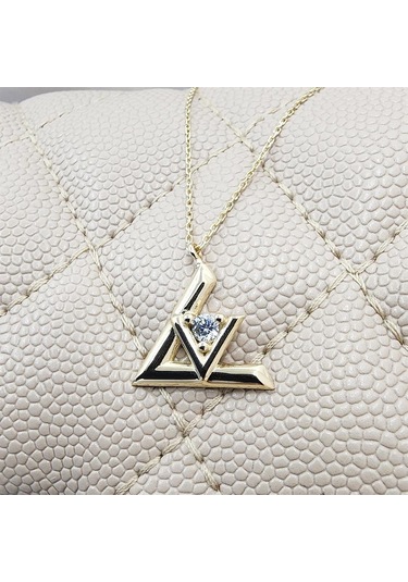 0 20 Karat Pırlanta Möntürü Signity Swarovski Taşlı V Tasarım Modern 925 Ayar Gümüş Kolye 43 Cm