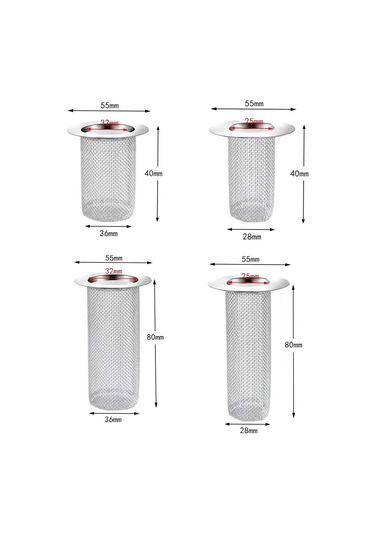 Geeksen Paslanmaz Çelik Zemin Drenaj Filtresi Çeşitli Ebatlarda Süzgeç Drenajlar Örgü Sepet Filtreler Saç Tutucu Banyo Mutfak Lavabo Tıkanma Önleyici Diğer