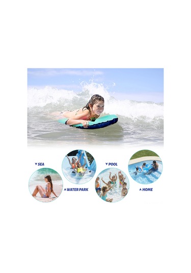 Geeksen Mavi Pvc-polyester Oxford Materyalinde 100 Kg Yük Taşıyan 69x52x13 Cm Şişme Sörf Tahtası