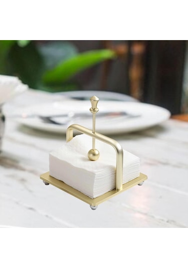 Homyl Peçetelik Metal Dekoratif İçecek Peçete Kutusu Yemek Altın