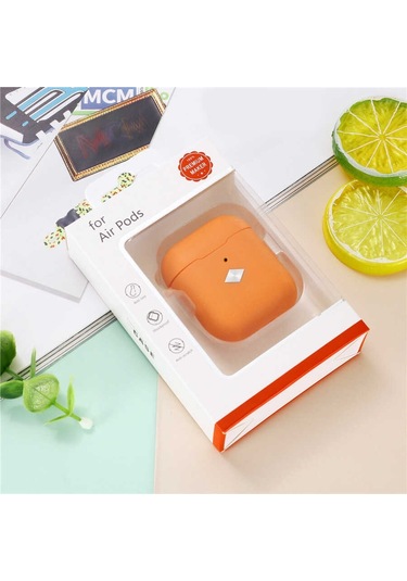 Noktaks - Airpods Uyumlu Airpods - Kılıf Airbag 19 Kılıf - Turuncu