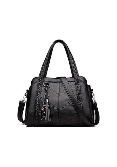 Shidai888 Yüksek Kaliteli Deri Tote Çanta Çanta, Kadın Çanta Siyah