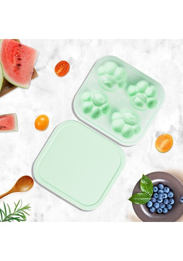 Kosona Kedi Pençe Şekilli Silikon Buz Kabi, Çocuk Dost Kapaklı, Çikolata-dondurma-jelit Yapımı Kalıbı, Yeşil Çok Renkli