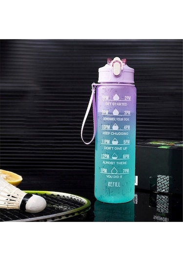 Finehome 2'li Motivasyon Matarası - Mor 2000 ML + 900 ML