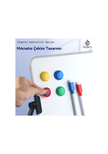 A4 Çift Taraflı Küçük Kara Tahta Silinebilir Kara Tahta Mesaj Çizim Tahtası Siyah