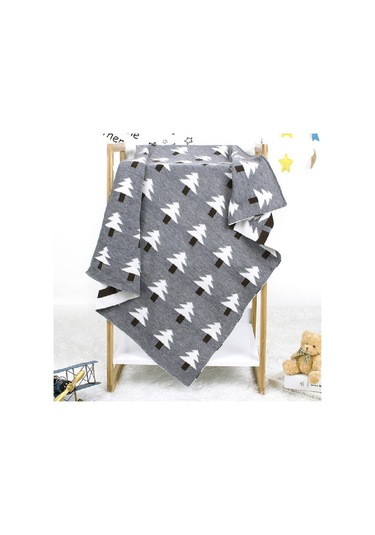 Sones Bebek Örgü Noel Ağacı Kucaklama Battaniyesi Şal Örtüsü Gri