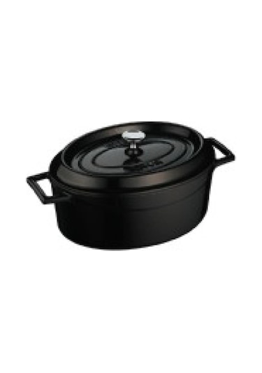 Lava Trendy Oval Döküm Demir Tencere 21X27 CM Siyah