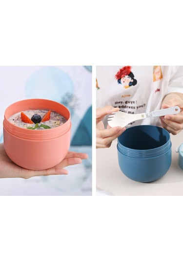 Mavi Taşınabilir Paslanmaz Çelik Çorba Bardağı Öğle Yemeği Kutusu Gıda Kapları Şekli Vakum Şişeleri Paslanmaz Çelik