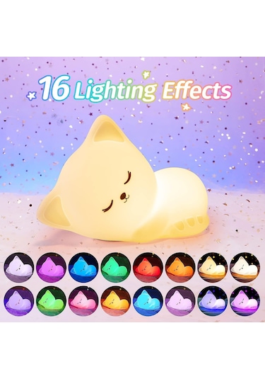 Çocuk Gece Lambası Kedi Lambası, 16 Renk Sevimli Çocuk Gece Lambası, Dokunmatik Kontrol Bebek Gece Lambası, Çocuk Odasında Usb Şarj Edilebilir Gece Lambası, Sevimli Gece Lambası Diğer Çocuk Gece Lambası Kedi Lambası, 16 Renk Sevimli Çocuk Gece Lambası, Dokunmatik Kontrol Bebek Gece Lambası, Çocuk Odasında Usb Şarj Edilebilir Gece Lambası, Sevimli Gece Lambası Diğer