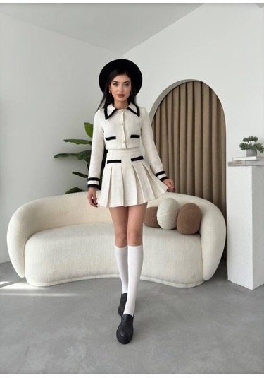 S-pazarım Dora Chanel Takım Beyaz