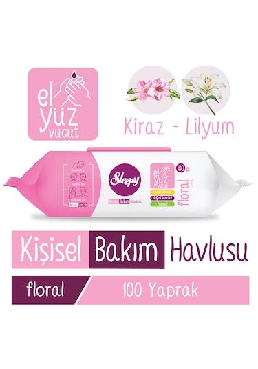 Sleepy Floral Kişisel Bakım Havlusu 100 Yaprak Tekli