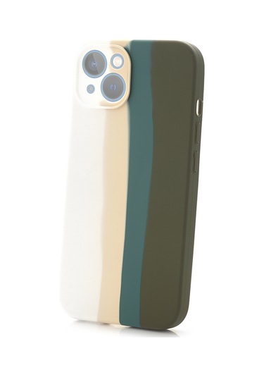 İphone 12 Uyumlu Kılıf Gökkuşağı Rainbow Lansman Silikon-leke Tutmayan Yüzey-tam Koruma Sağlar Haki