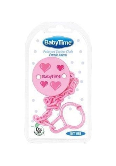 Babytime Emzik Askısı Desenli Pembe