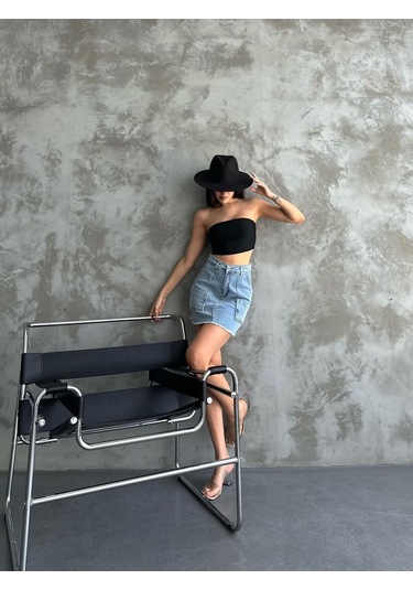 Kaizer Denim Kot Mini Etek Mavi