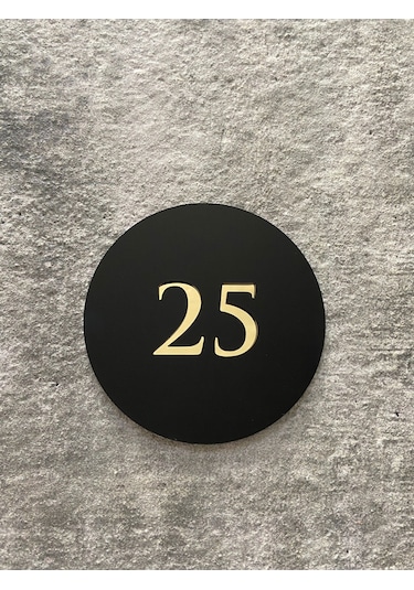 Basic Serisi Mat Siyah Kapı Numarası Gold