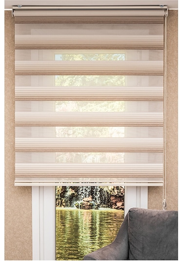 Koçtaş Plus Zebra Stor Perde Kahverengi Karamel 1000797260