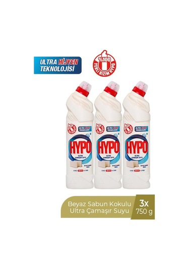 Hyper Hypo Ultra Çamaşır Suyu Beyaz Sabun 3 x 750 G