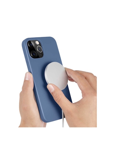 Apple iPhone Uyumlu 12 Pro Csk Zore Silksafe Wireless Kılıf pembe Açık