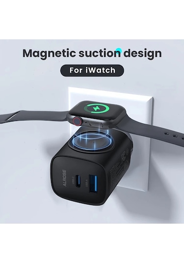 Elmpaly İos Watch Uyumlu Şarj Cihazı 35w Beyaz Kare Şekilli Uzatma Kablolu Hızlı Şarj Aleti İphone 15 14 13 12 İpad Pro İwatch Ultra 9 8 7 6 Uyumlu