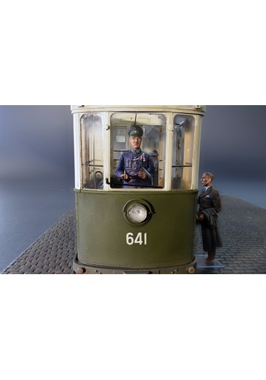 Miniart Avrupa Tramvayı Mürettebat Ve Yolcular