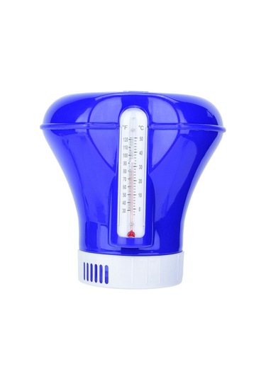 Vkemall Mavi Pvc Yüzme Havuzu Klor Dağıtıcısı, Termometreli Otomatik İlaçlama Sistemi İle Kolay Temizlik