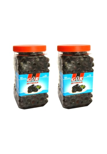 Gür Doğal Yağlı Salamura Siyah Zeytin Pet 2 x 1 KG