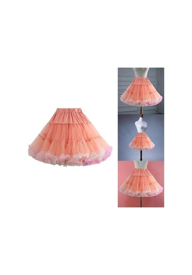 Fastbuy Homyl Kadın Katmanlı Tül Kombinezon, Şifon Kabarık Etek, Çok Renkli Kombin Çok Renkli