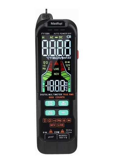 Agoodshop Siyah El Lcd Dijital Multimetre Elektrik Ölçer Test Cihazı Otomotiv Elektronik Kristal