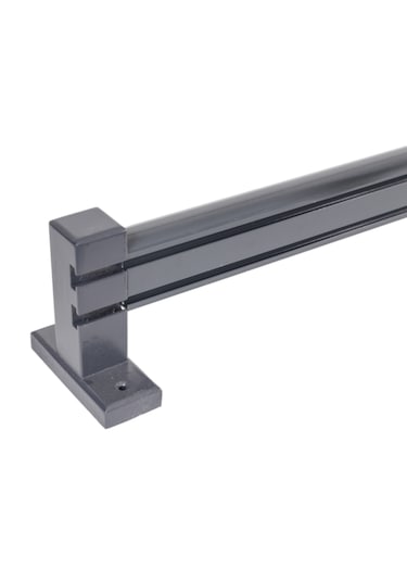Ahşap Başlıklı Alüminyum Dekoratif Ray Korniş Antrasit 250 Cm
