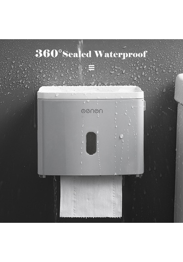 Suofeng Gri Modern Duşakabin Kağıt Dispenseri - Abs Malzeme, Seffaf Pencere, Yay Kilit Ve Zımba Sahnesi - Zımba İle Kolay Kurulum