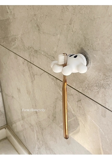 Maoyaya Diş Fırçası Tutucu Mickey Mouse Palmiye Desenli Çok Amaçlı Ev Dekorasyonu Beyaz - Sarı