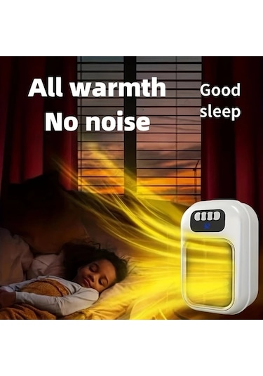 Willowhaven Siyah 1 Adet Duvar Tipi Fanlı Isıtıcı, Enerji Tasarruflu Mini Taşınabilir Elektrikli Isıtıcı Ofis Yatak Odası