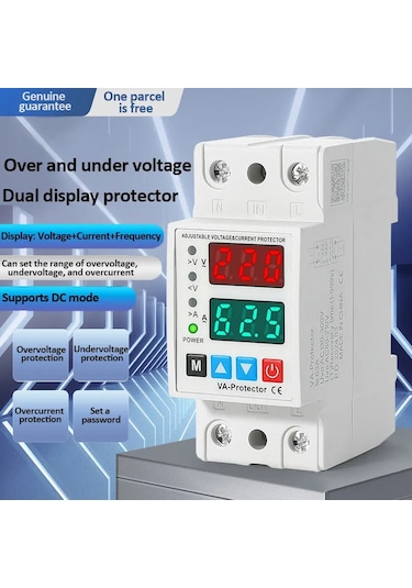 40a/63a Din Ray 230v Ayarlanabilir Aşırı Gerilim Ve Düşük Gerilim Koruyucu 63a Diğer