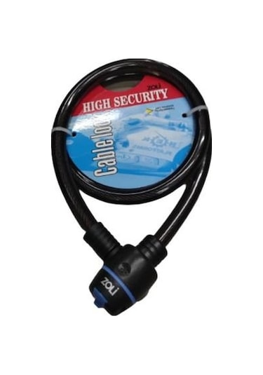 Zoli Xbyc 4521 Anahtarlı Bisiklet Halat Kilit 15x1000 Mm Bisiklet Kilidi Siyah