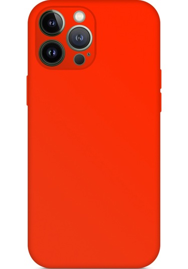 İphone Uyumlu 12 Pro Kılıf Kamera Korumalı Lansman Silikon Kapak Koyu Turuncu