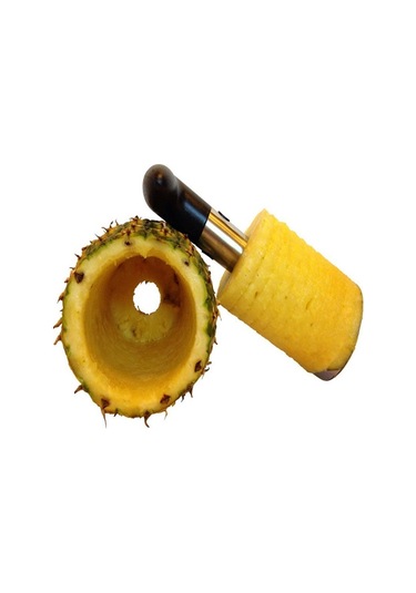 Siyah 1 Adet Paslanmaz Çelik Kullanımı Kolay Ananas Soyucu Aksesuarları Ananas Dilimleme Meyve Bıçağı Kesici Tart Dilimleme Mutfak Gereçleri Siyah