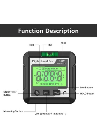 Trendooze Taban. Seviyesi Seviye Ölçer Manyetik Makineleri Lcd İşleme İnşaat İle İçin Elektronik Dijital Baloncuk Aracı, Aracı Ahşap Açı Lt