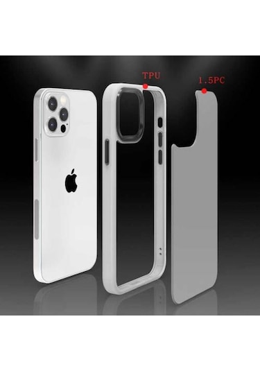 Apple Uyumlu iOS  iPhone, 12 Pro Max Kılıf Kamera Korumalı Şeffaf